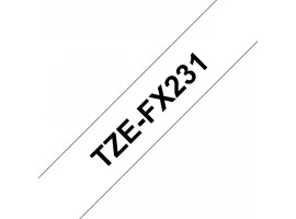 תמונה של מוצר סרט סימון ברוחב 12 מ"מ Brother TZE-FX231 - שחור על רקע לבן