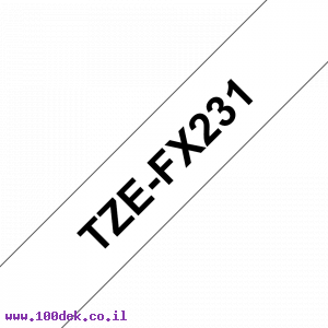 סרט סימון ברוחב 12 מ"מ Brother TZE-FX231 - שחור על רקע לבן