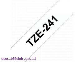 תמונה של מוצר סרט סימון ברוחב 18 מ"מ Brother TZE-241 - שחור על רקע לבן