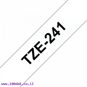 סרט סימון ברוחב 18 מ"מ Brother TZE-241 - שחור על רקע לבן