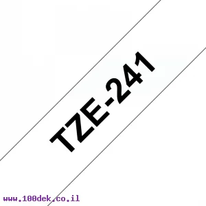 סרט סימון ברוחב 18 מ"מ Brother TZE-241 - שחור על רקע לבן