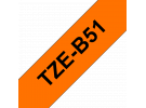 תמונה של מוצר סרט סימון ברוחב 24 מ"מ Brother TZE-B51 - שחור על רקע כתום זוהר
