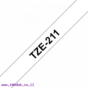 סרט סימון ברוחב 6 מ"מ Brother TZE-211 - שחור על רקע לבן