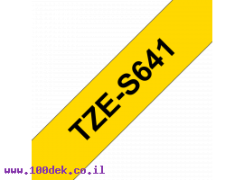 תמונה של מוצר סרט סימון ברוחב 18 מ"מ Brother TZE-S641 - שחור על רקע צהוב