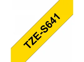 תמונה של מוצר סרט סימון ברוחב 18 מ"מ Brother TZE-S641 - שחור על רקע צהוב
