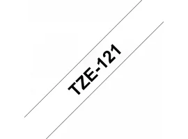 תמונה של מוצר סרט סימון ברוחב 9 מ"מ Brother TZE-121 - שחור על רקע שקוף
