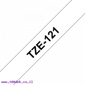 סרט סימון ברוחב 9 מ"מ Brother TZE-121 - שחור על רקע שקוף