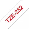 סרט סימון ברוחב 24 מ"מ Brother TZE-252 - אדום על רקע לבן