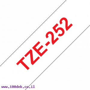 סרט סימון ברוחב 24 מ"מ Brother TZE-252 - אדום על רקע לבן