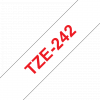 סרט סימון ברוחב 18 מ"מ Brother TZE-242 - אדום על רקע לבן