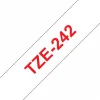 סרט סימון ברוחב 18 מ"מ Brother TZE-242 - אדום על רקע לבן