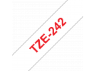 תמונה של מוצר סרט סימון ברוחב 18 מ"מ Brother TZE-242 - אדום על רקע לבן