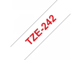 תמונה של מוצר סרט סימון ברוחב 18 מ"מ Brother TZE-242 - אדום על רקע לבן