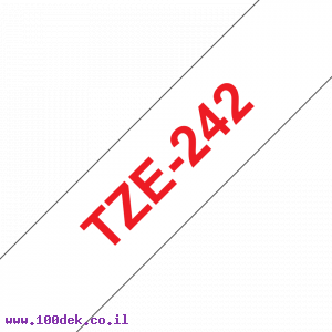 סרט סימון ברוחב 18 מ"מ Brother TZE-242 - אדום על רקע לבן