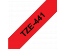 תמונה של מוצר סרט סימון ברוחב 18 מ"מ Brother TZE-441 - שחור על רקע אדום