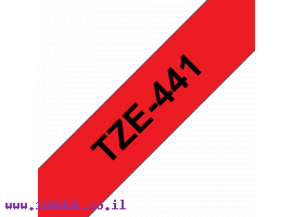תמונה של מוצר סרט סימון ברוחב 18 מ"מ Brother TZE-441 - שחור על רקע אדום