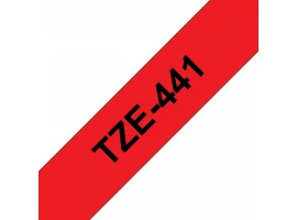 תמונה של מוצר סרט סימון ברוחב 18 מ"מ Brother TZE-441 - שחור על רקע אדום