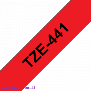 סרט סימון ברוחב 18 מ"מ Brother TZE-441 - שחור על רקע אדום