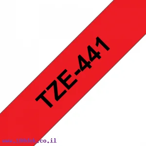 סרט סימון ברוחב 18 מ"מ Brother TZE-441 - שחור על רקע אדום