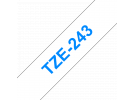 תמונה של מוצר סרט סימון ברוחב 18 מ"מ Brother TZE-243 - כחול על רקע לבן