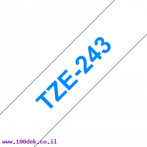 סרט סימון ברוחב 18 מ"מ Brother TZE-243 - כחול על רקע לבן