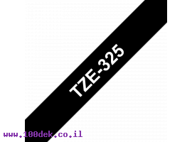תמונה של מוצר סרט סימון ברוחב 9 מ"מ Brother TZE-325 - לבן על רקע שחור