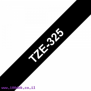 סרט סימון ברוחב 9 מ"מ Brother TZE-325 - לבן על רקע שחור