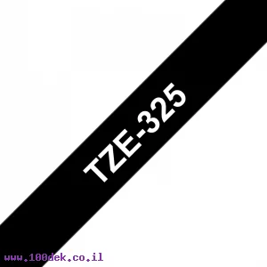 סרט סימון ברוחב 9 מ"מ Brother TZE-325 - לבן על רקע שחור