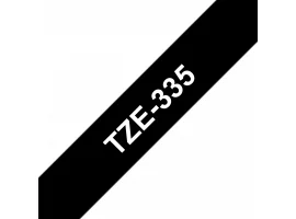 תמונה של מוצר סרט סימון ברוחב 12 מ"מ Brother TZE-335 - לבן על רקע שחור