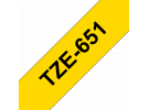 תמונה של מוצר סרט סימון ברוחב 24 מ"מ Brother TZE-651 - שחור על רקע צהוב