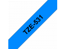 תמונה של מוצר סרט סימון ברוחב 12 מ"מ Brother TZE-531 - שחור על רקע כחול