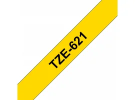 תמונה של מוצר סרט סימון ברוחב 9 מ"מ Brother TZE-621 - שחור על רקע צהוב