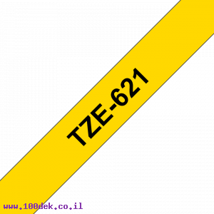 סרט סימון ברוחב 9 מ"מ Brother TZE-621 - שחור על רקע צהוב