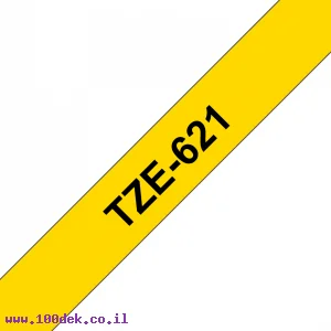 סרט סימון ברוחב 9 מ"מ Brother TZE-621 - שחור על רקע צהוב