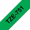 סרט סימון ברוחב 24 מ"מ Brother TZE-751 - שחור על רקע ירוק