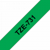 סרט סימון ברוחב 12 מ"מ Brother TZE-731 - שחור על רקע ירוק