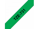 תמונה של מוצר סרט סימון ברוחב 12 מ"מ Brother TZE-731 - שחור על רקע ירוק