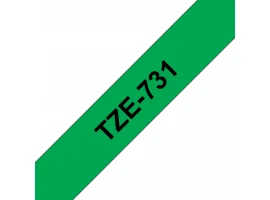 תמונה של מוצר סרט סימון ברוחב 12 מ"מ Brother TZE-731 - שחור על רקע ירוק