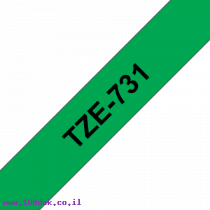 סרט סימון ברוחב 12 מ"מ Brother TZE-731 - שחור על רקע ירוק