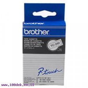 סרט ברדר TC-291 שחור/לבן 9 מ''מ BROTHER מקורי