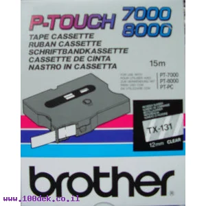 סרט ברדר TX 335  לבן  שחור 12 מ"מ BROTHER