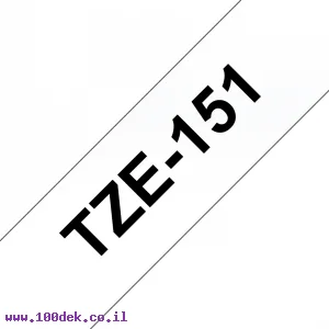 סרט סימון ברוחב 24 מ"מ Brother TZE-151 - שחור על רקע שקוף