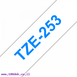 סרט סימון ברוחב 24 מ"מ Brother TZE-253 - כחול על רקע לבן