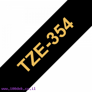 סרט סימון ברוחב 24 מ"מ Brother TZE-354 - זהב על רקע שחור