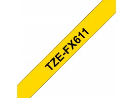 תמונה של מוצר סרט סימון ברוחב 6 מ"מ Brother TZE-FX611 - שחור על רקע צהוב