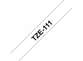 תמונה של מוצר סרט סימון ברוחב 6 מ"מ Brother TZE-111 - שחור על רקע שקוף