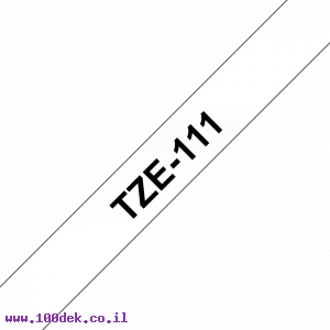 סרט סימון ברוחב 6 מ"מ Brother TZE-111 - שחור על רקע שקוף