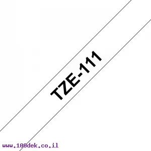 סרט סימון ברוחב 6 מ"מ Brother TZE-111 - שחור על רקע שקוף