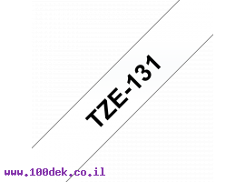 תמונה של מוצר סרט סימון ברוחב 12 מ"מ Brother TZE-131 - שחור על רקע שקוף
