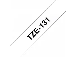 תמונה של מוצר סרט סימון ברוחב 12 מ"מ Brother TZE-131 - שחור על רקע שקוף